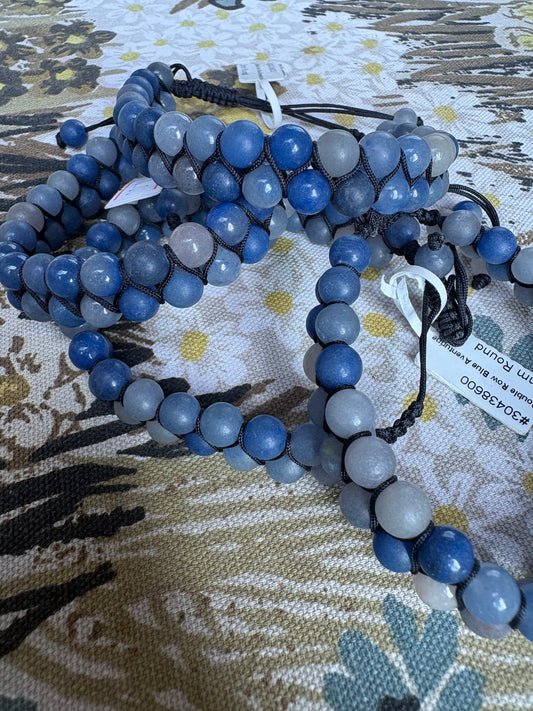 Blue Aventurine Double Row Adjustable Bracelet