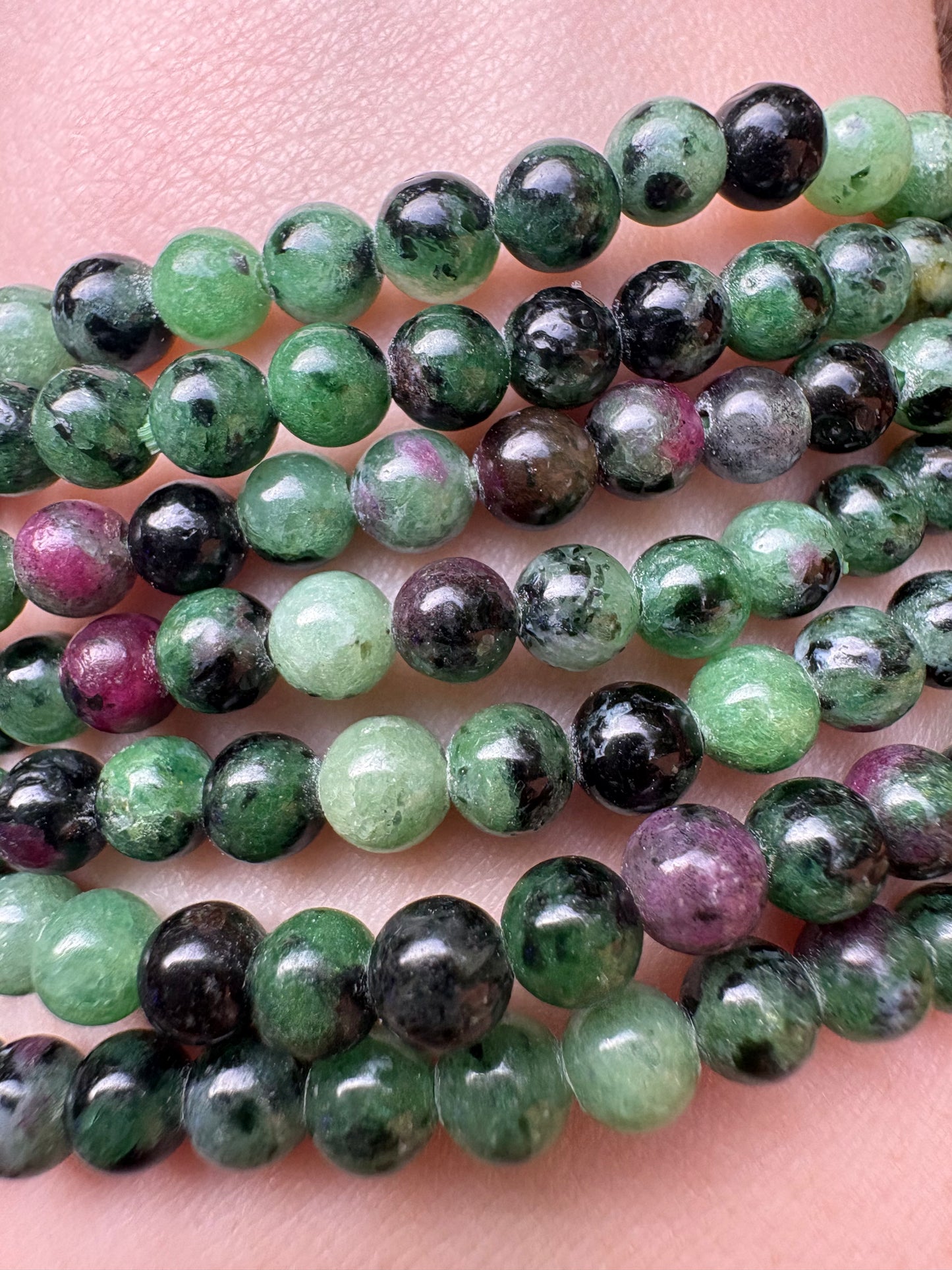 Ruby Zoisite 4mm Bracelet