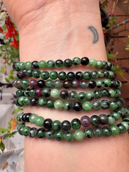 Ruby Zoisite 4mm Bracelet