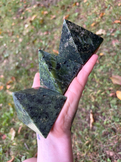 Nephrite Jade Pyramid – Protection, Harmony & Prosperity | Green Jade Crystal