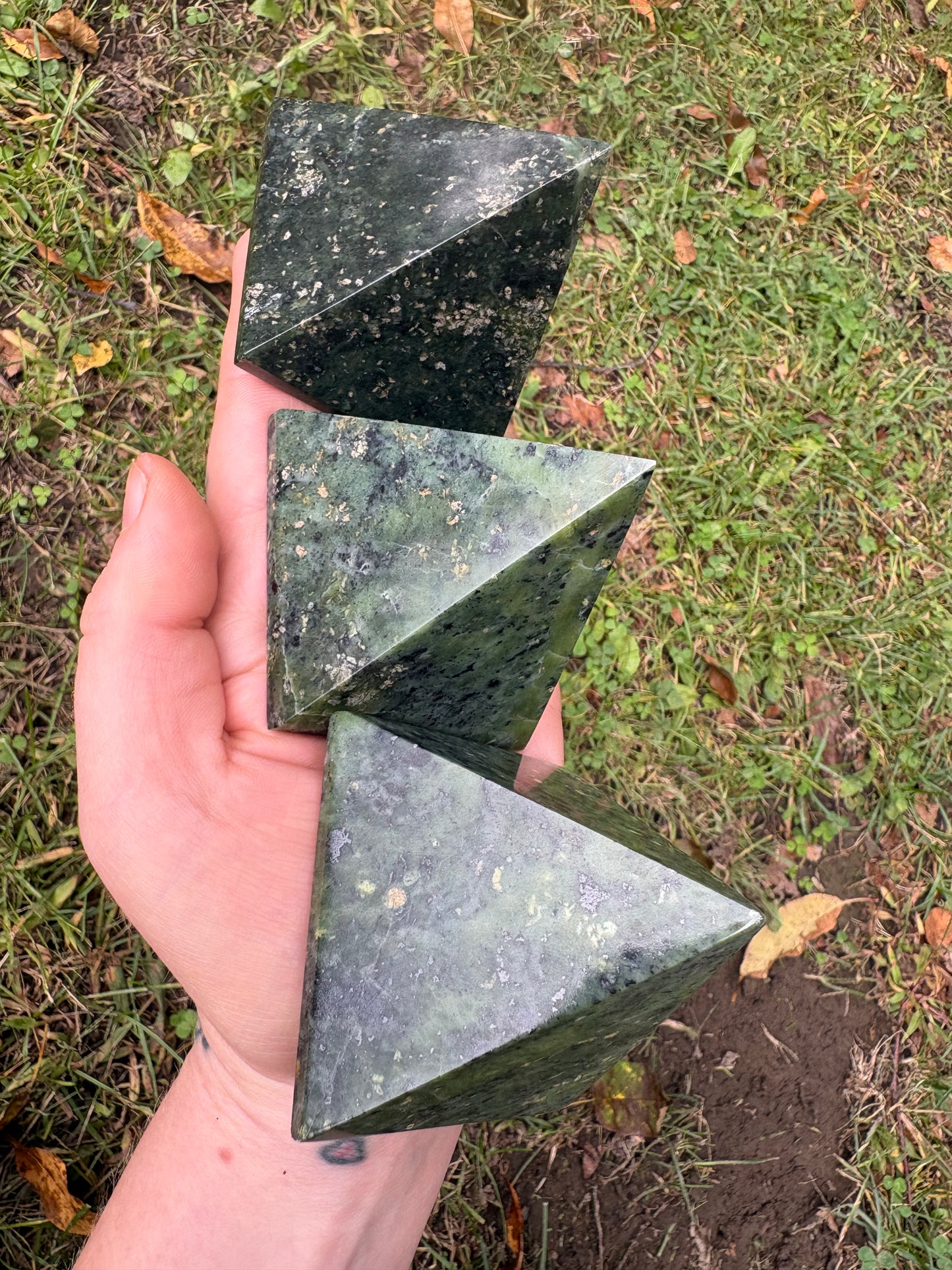 Nephrite Jade Pyramid – Protection, Harmony & Prosperity | Green Jade Crystal