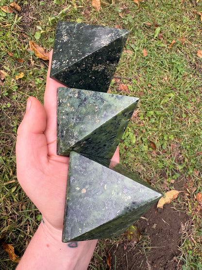 Nephrite Jade Pyramid – Protection, Harmony & Prosperity | Green Jade Crystal
