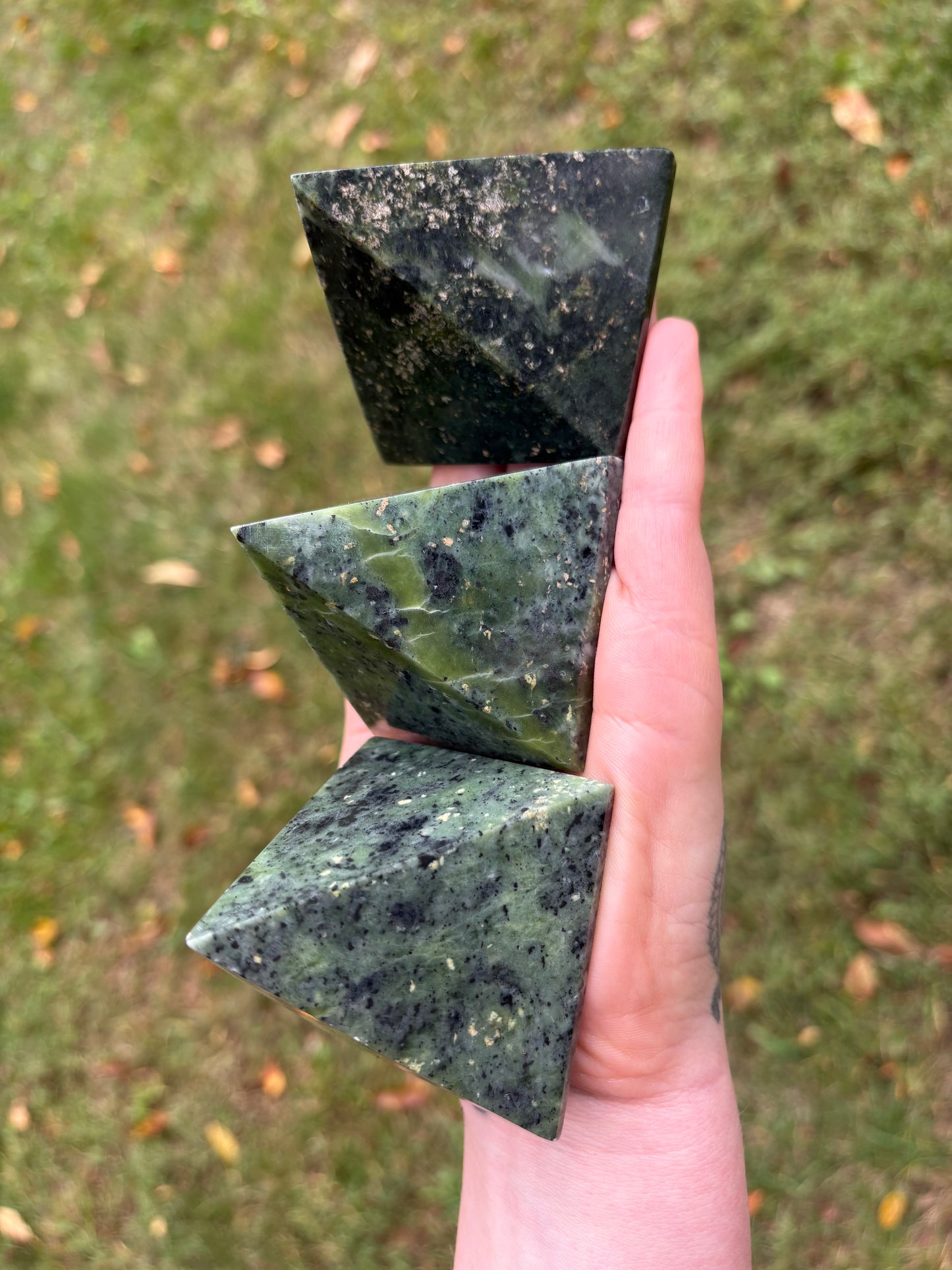 Nephrite Jade Pyramid – Protection, Harmony & Prosperity | Green Jade Crystal
