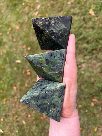 Nephrite Jade Pyramid – Protection, Harmony & Prosperity | Green Jade Crystal