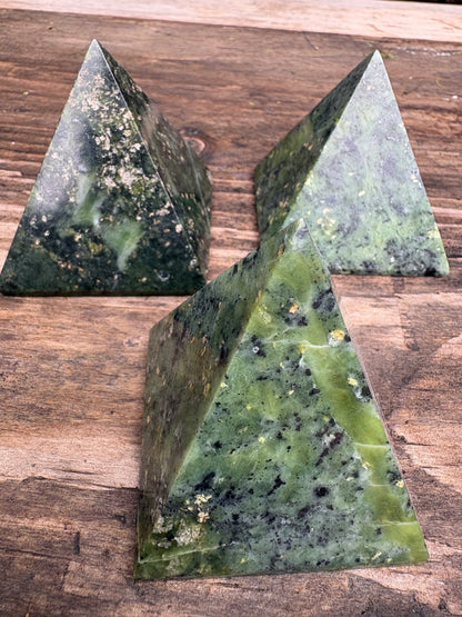 Nephrite Jade Pyramid – Protection, Harmony & Prosperity | Green Jade Crystal