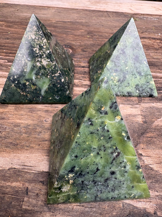 Nephrite Jade Pyramid – Protection, Harmony & Prosperity | Green Jade Crystal