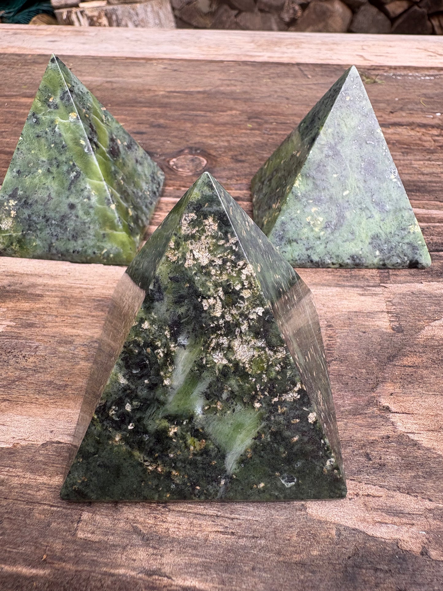 Nephrite Jade Pyramid – Protection, Harmony & Prosperity | Green Jade Crystal