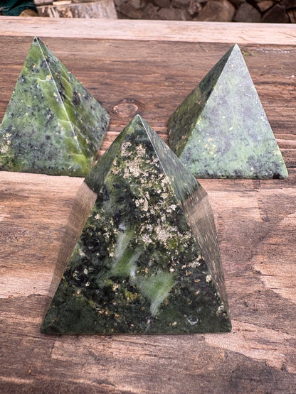 Nephrite Jade Pyramid – Protection, Harmony & Prosperity | Green Jade Crystal