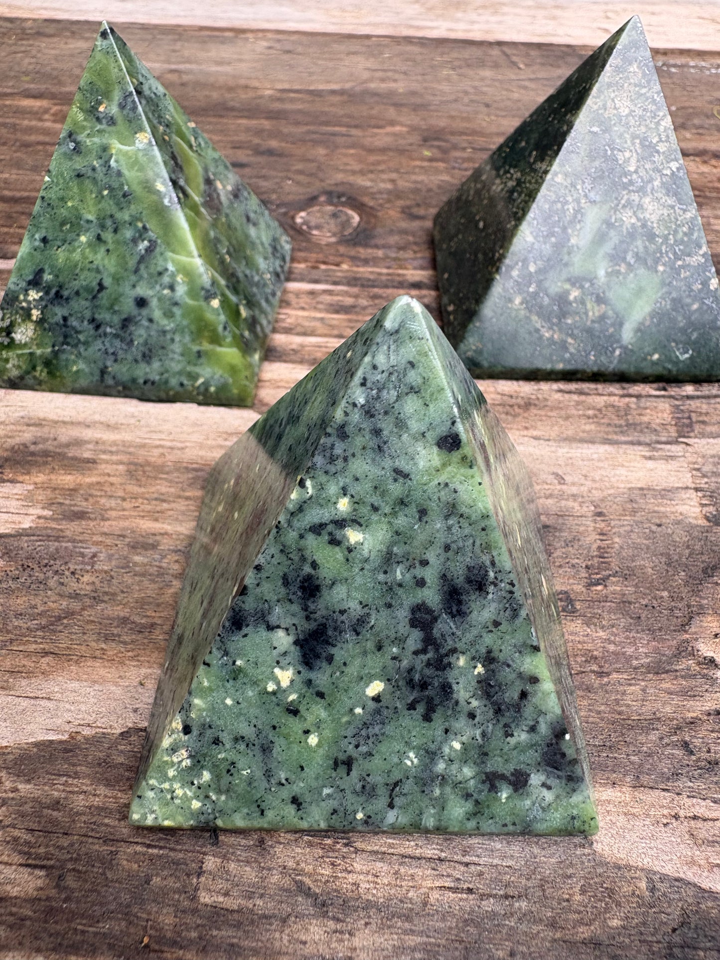 Nephrite Jade Pyramid – Protection, Harmony & Prosperity | Green Jade Crystal