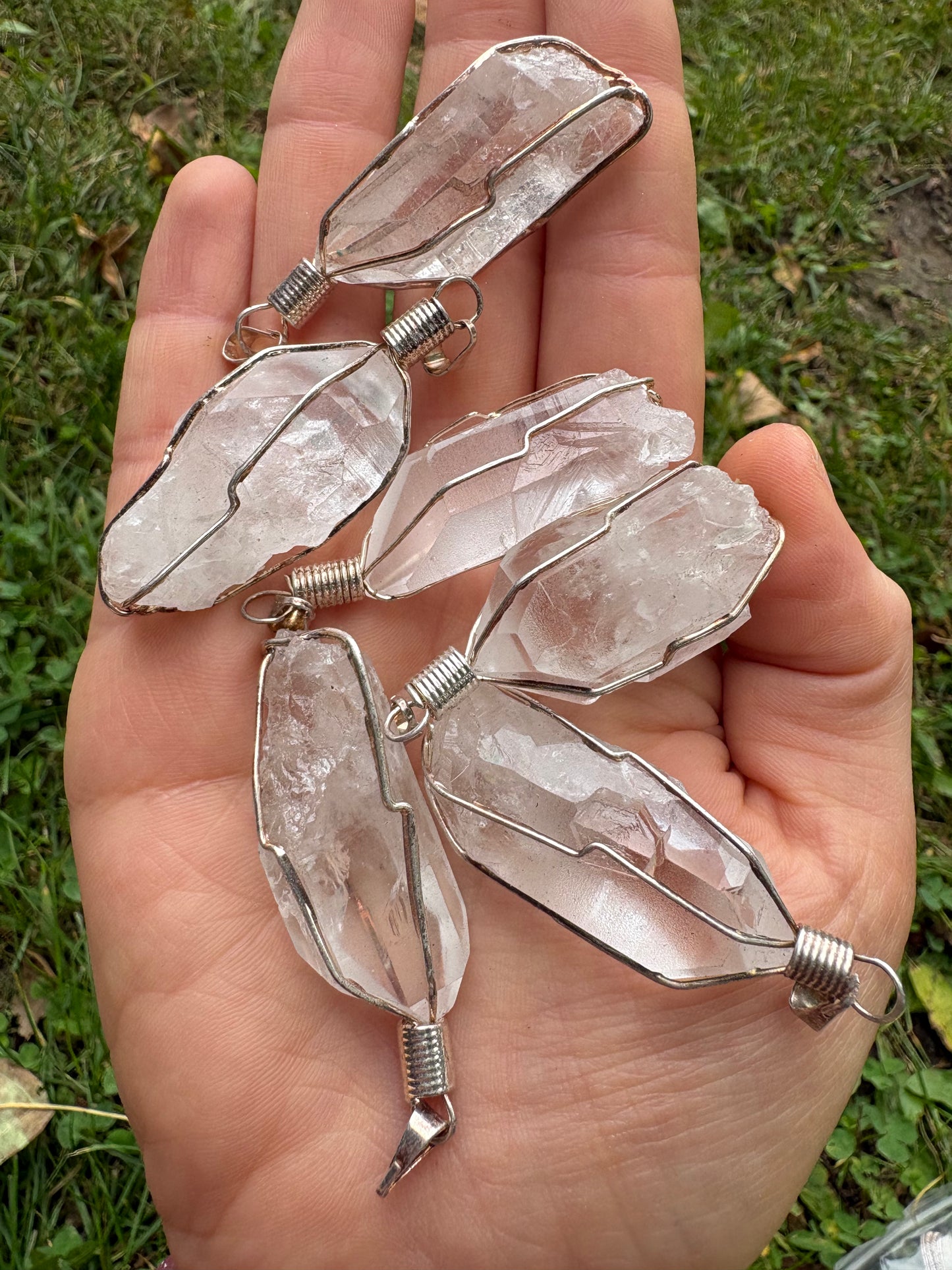 Raw Clear Quartz Wire Wrap Pendant