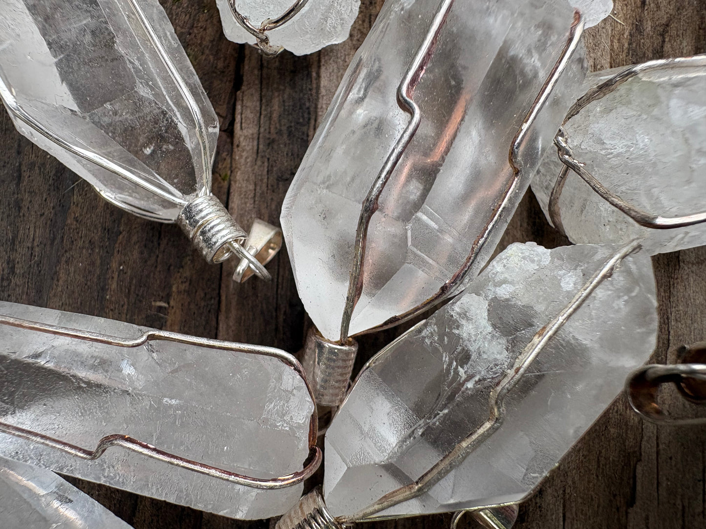 Raw Clear Quartz Wire Wrap Pendant