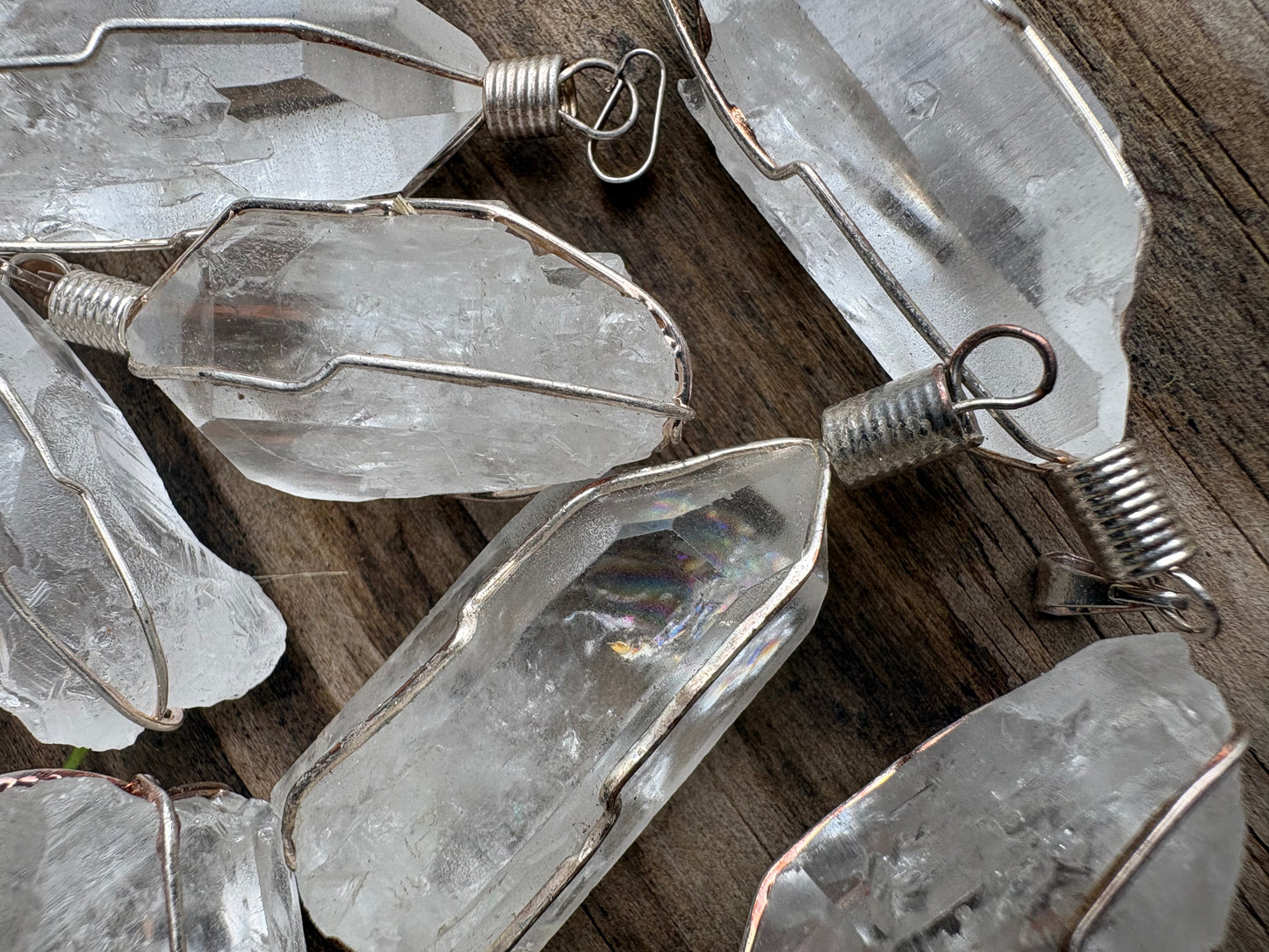 Raw Clear Quartz Wire Wrap Pendant