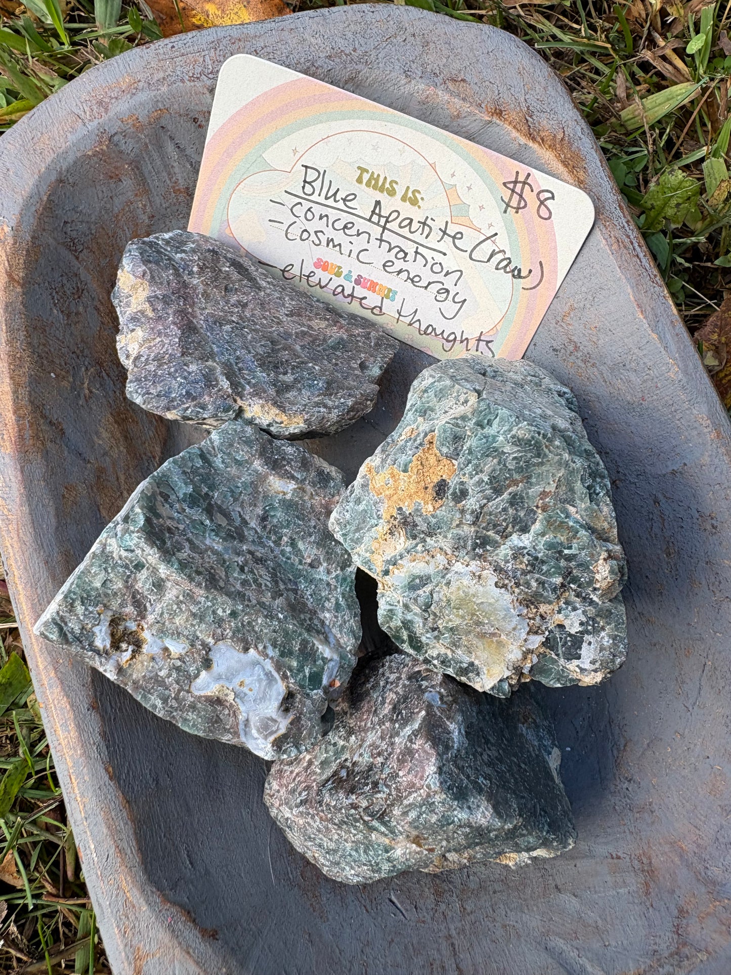 Raw Blue Apatite Crystal – Clarity, Motivation & Manifestation
