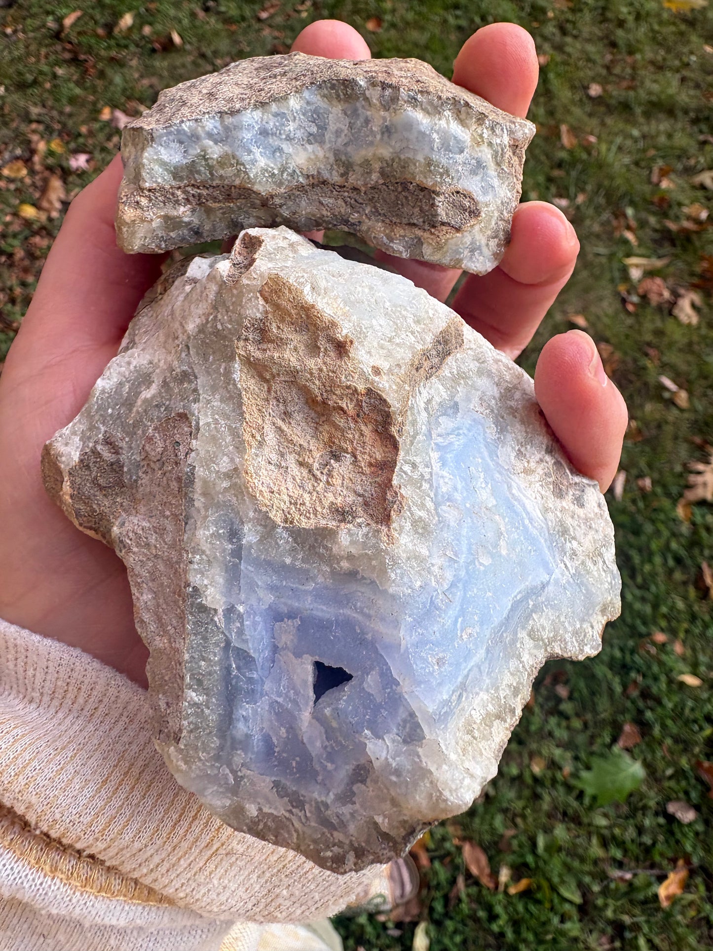 Raw Blue Lace Agate Crystal – Serenity, Gentle Communication & Inner Peace