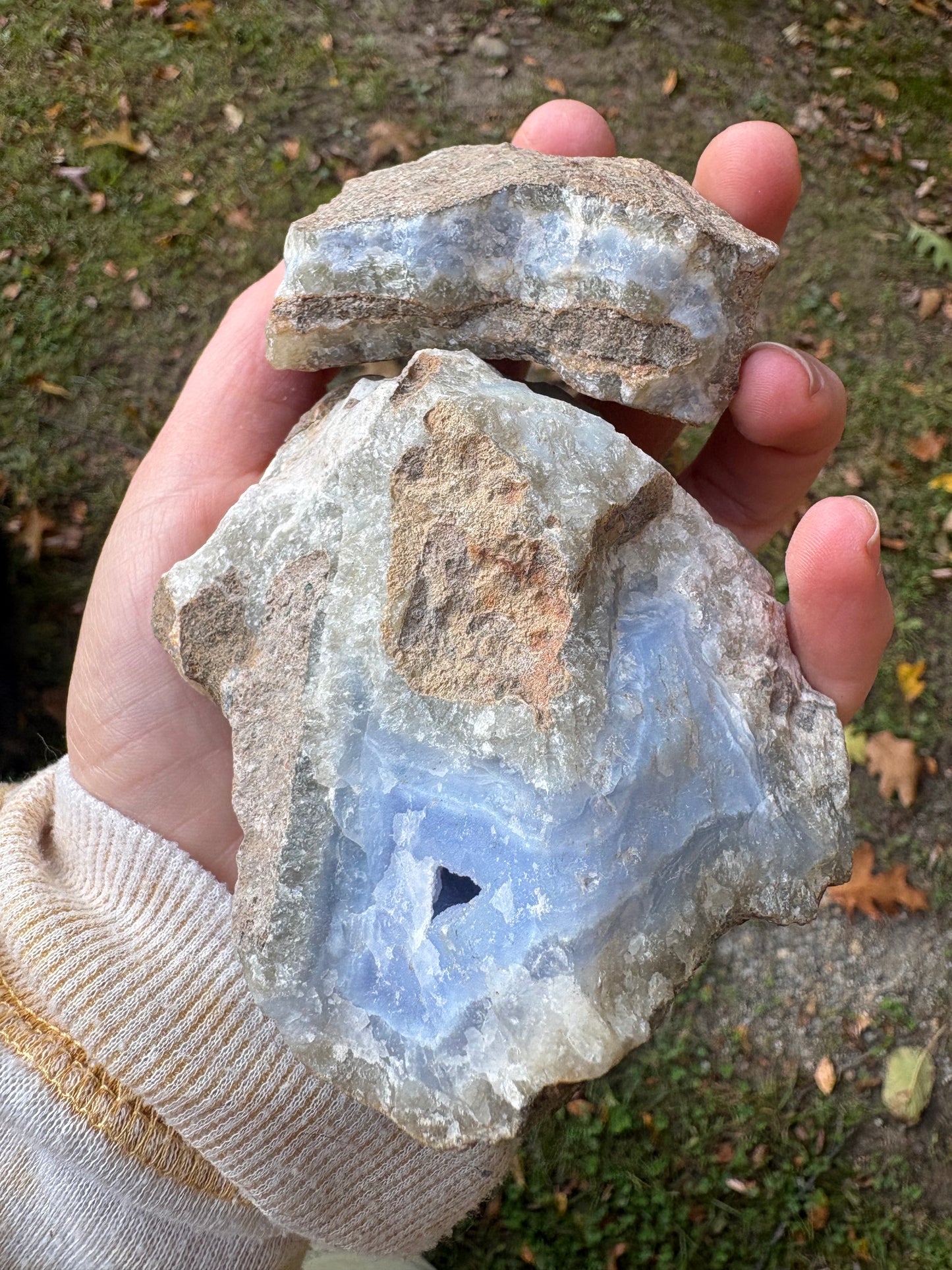 Raw Blue Lace Agate Crystal – Serenity, Gentle Communication & Inner Peace