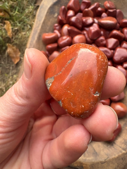 Red Jasper Tumbled Stone – Grounding, Courage & Vitality