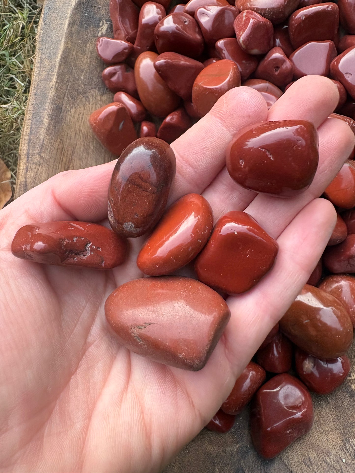 Red Jasper Tumbled Stone – Grounding, Courage & Vitality