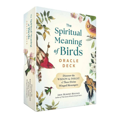 The Spiritual Meaning of Birds oracle deck featuring bird-inspired oracle cards with illustrations of various birds and foliage on the box