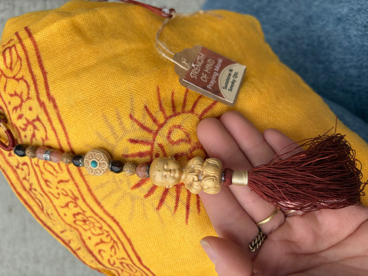 Strength of Mind Sunstone & Smoky Quartz Meditation Necklace