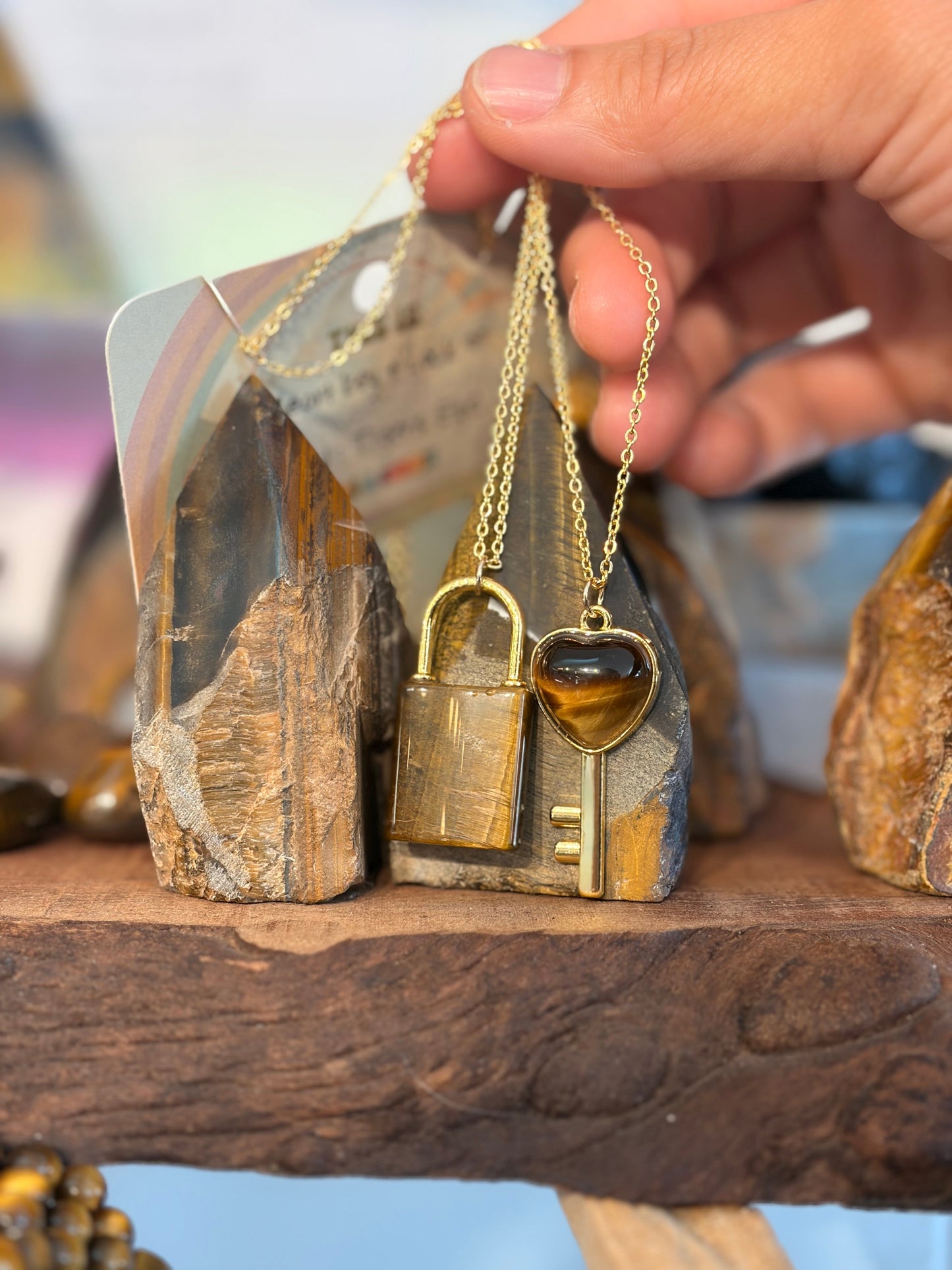 Heart Key and Lock Necklace Set