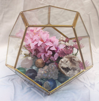 Crystal Geode Terrarium Angel Aura and Quartz - Divinity Depth
