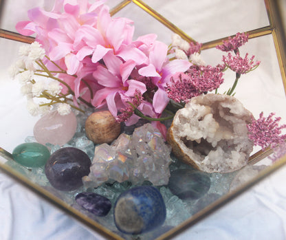 Crystal Geode Terrarium Angel Aura and Quartz - Divinity Depth