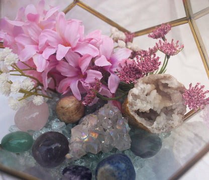 Crystal Geode Terrarium Angel Aura and Quartz - Divinity Depth