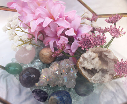 Crystal Geode Terrarium Angel Aura and Quartz - Divinity Depth