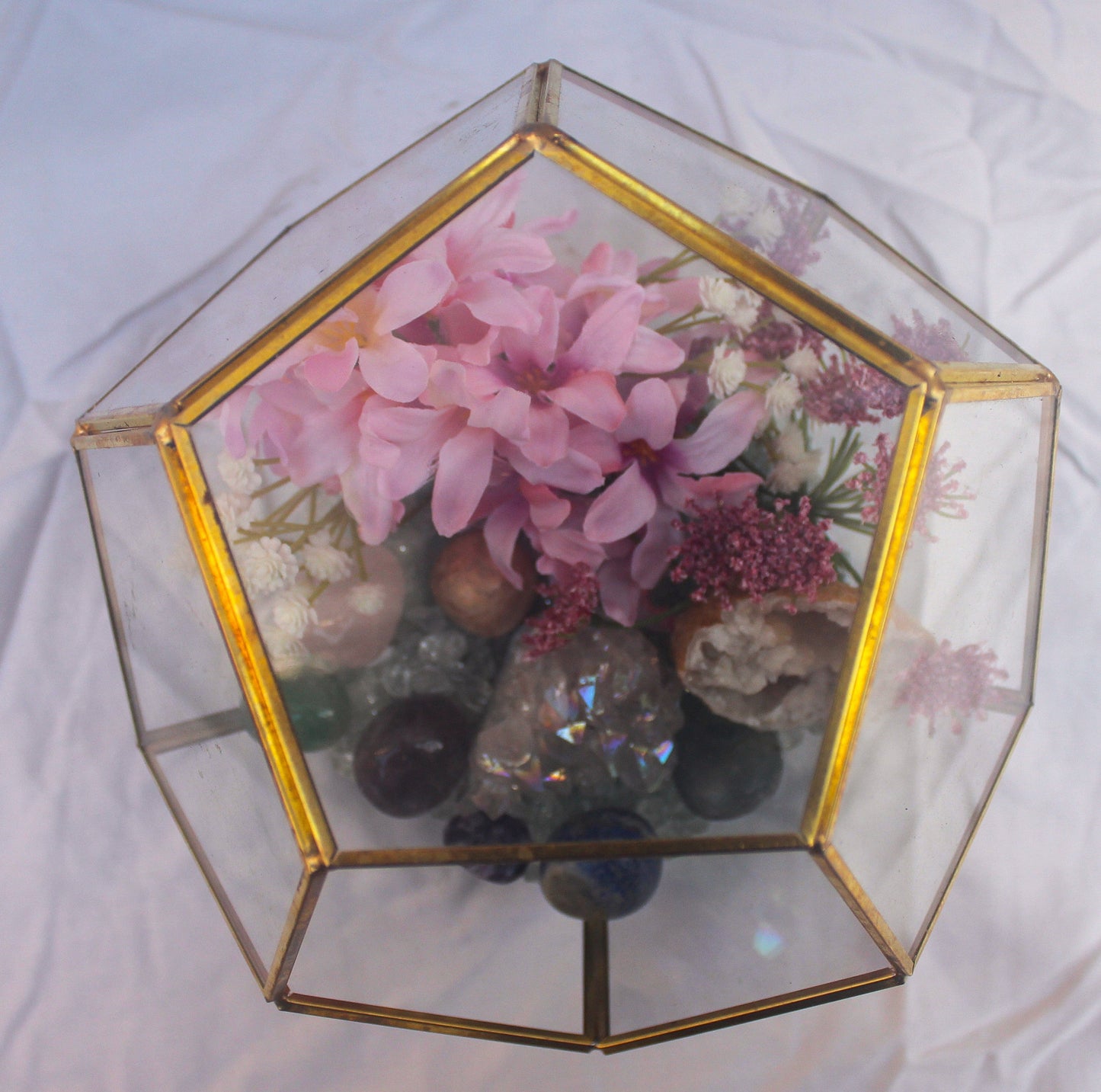 Crystal Geode Terrarium Angel Aura and Quartz - Divinity Depth