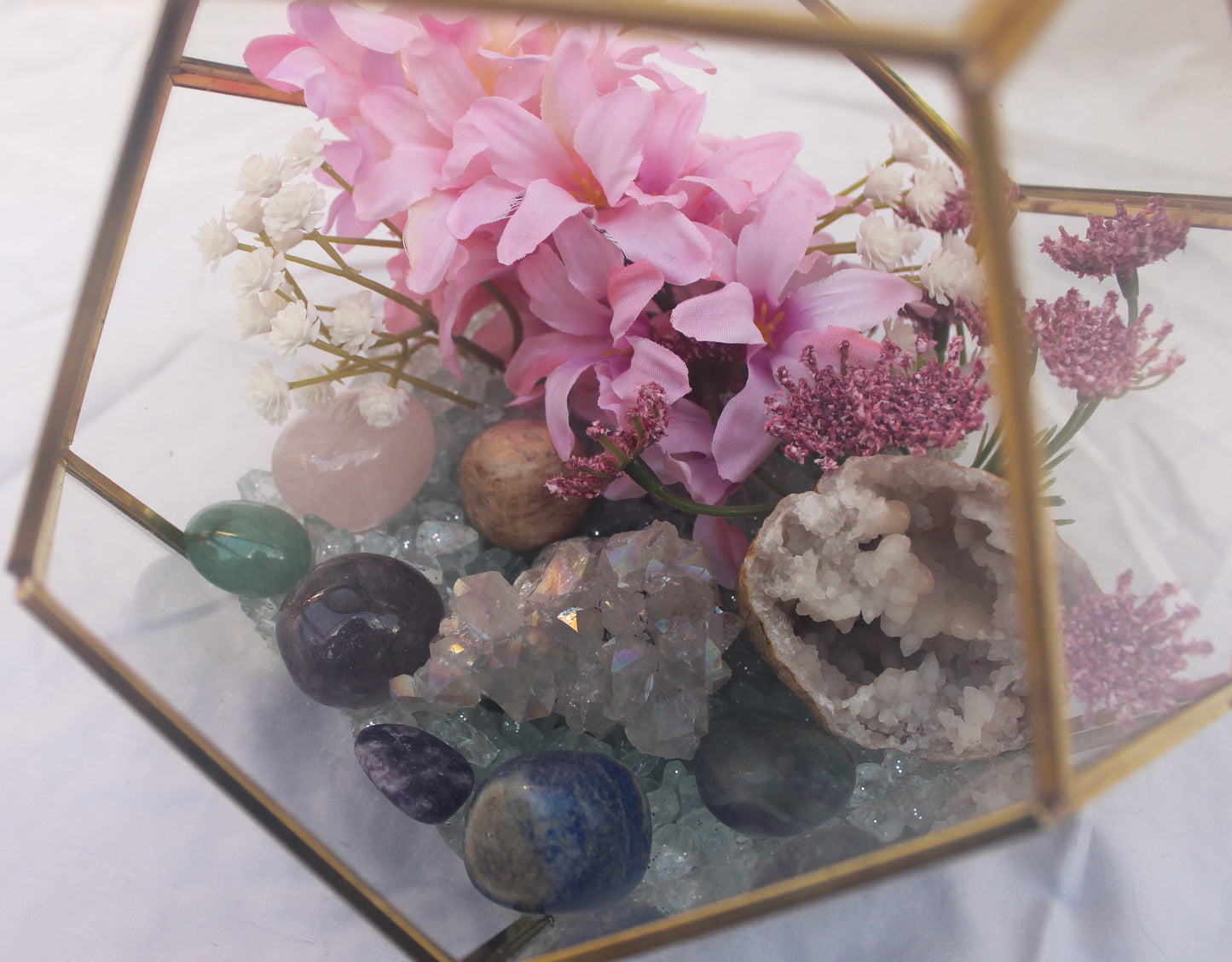 Crystal Geode Terrarium Angel Aura and Quartz - Divinity Depth