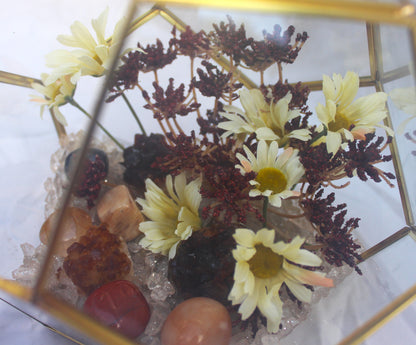 Crystal Geode Terrarium Heat Treated Citrine - Forged Flame