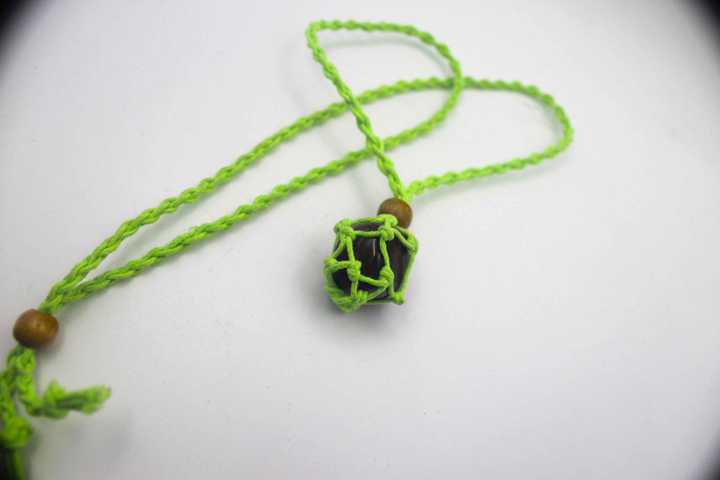 Macrame Crystal Cage Necklace - Adjustable and Customizable