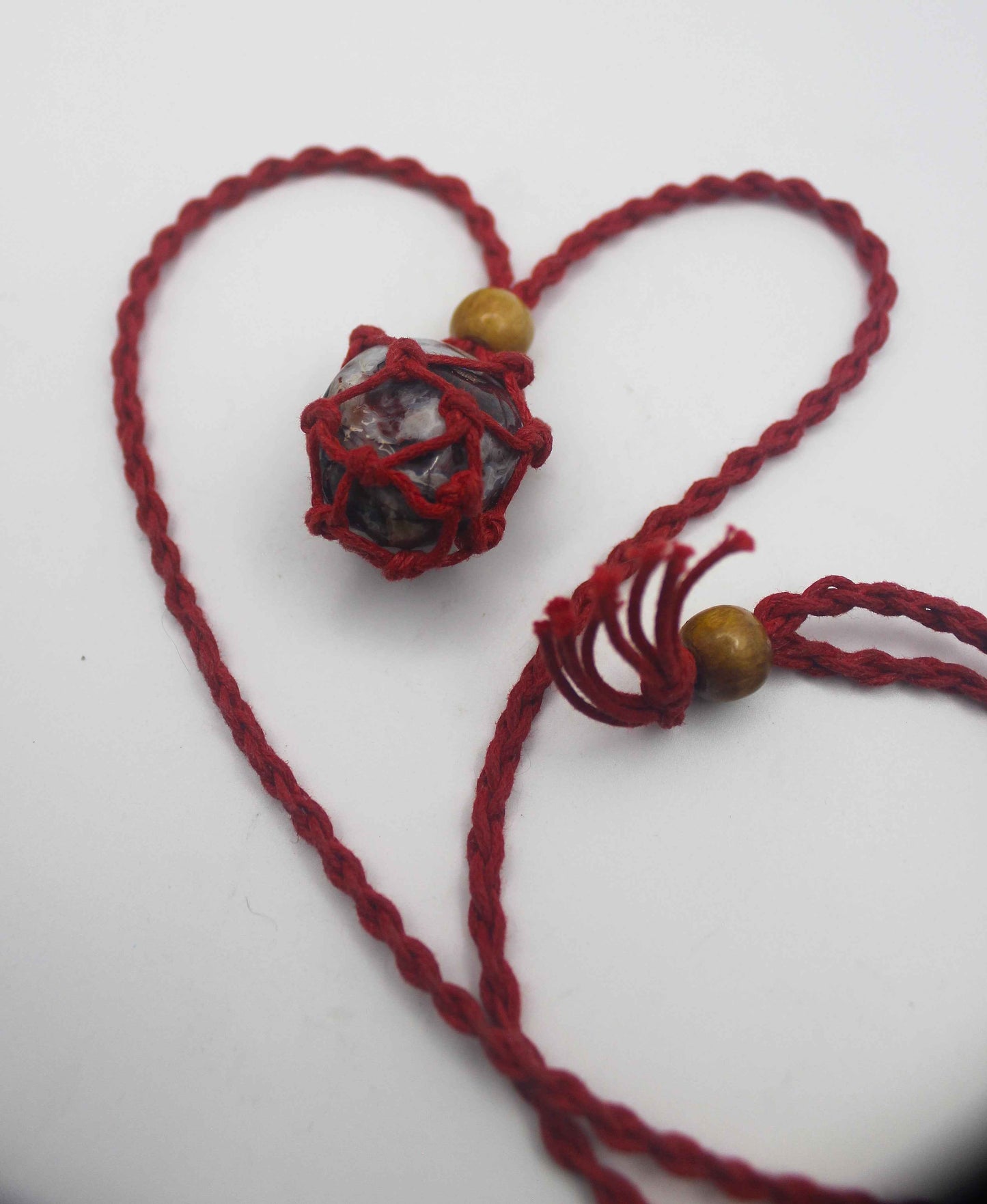 Macrame Crystal Cage Necklace - Adjustable and Customizable