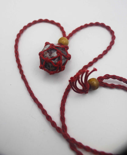 Macrame Crystal Cage Necklace - Adjustable and Customizable