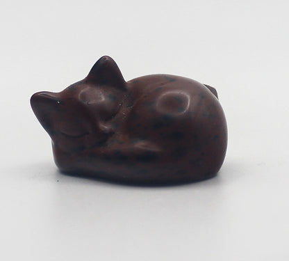 Mahogany Obsidian Sleeping Cat