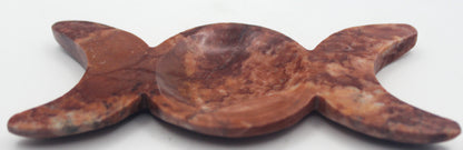 Red Jasper Triple Moon Dish