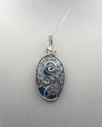 Argentium Silver K2 "Blueberry" Jasper Pendant Necklace