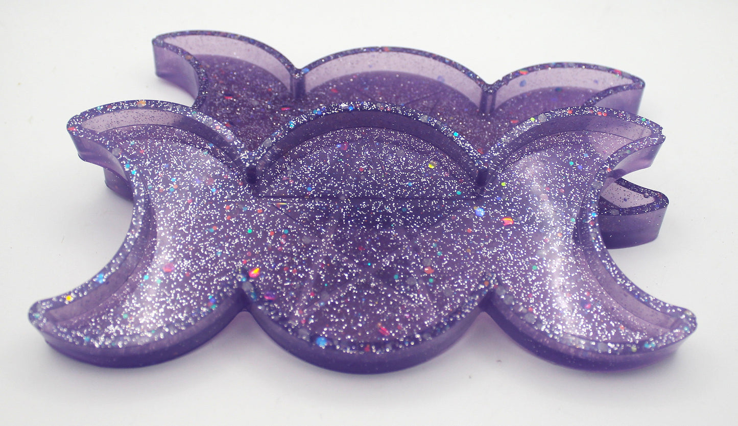 Resin Triple Moon Pentacle Star Trinket Tray