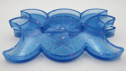 Resin Triple Moon Pentacle Star Trinket Tray
