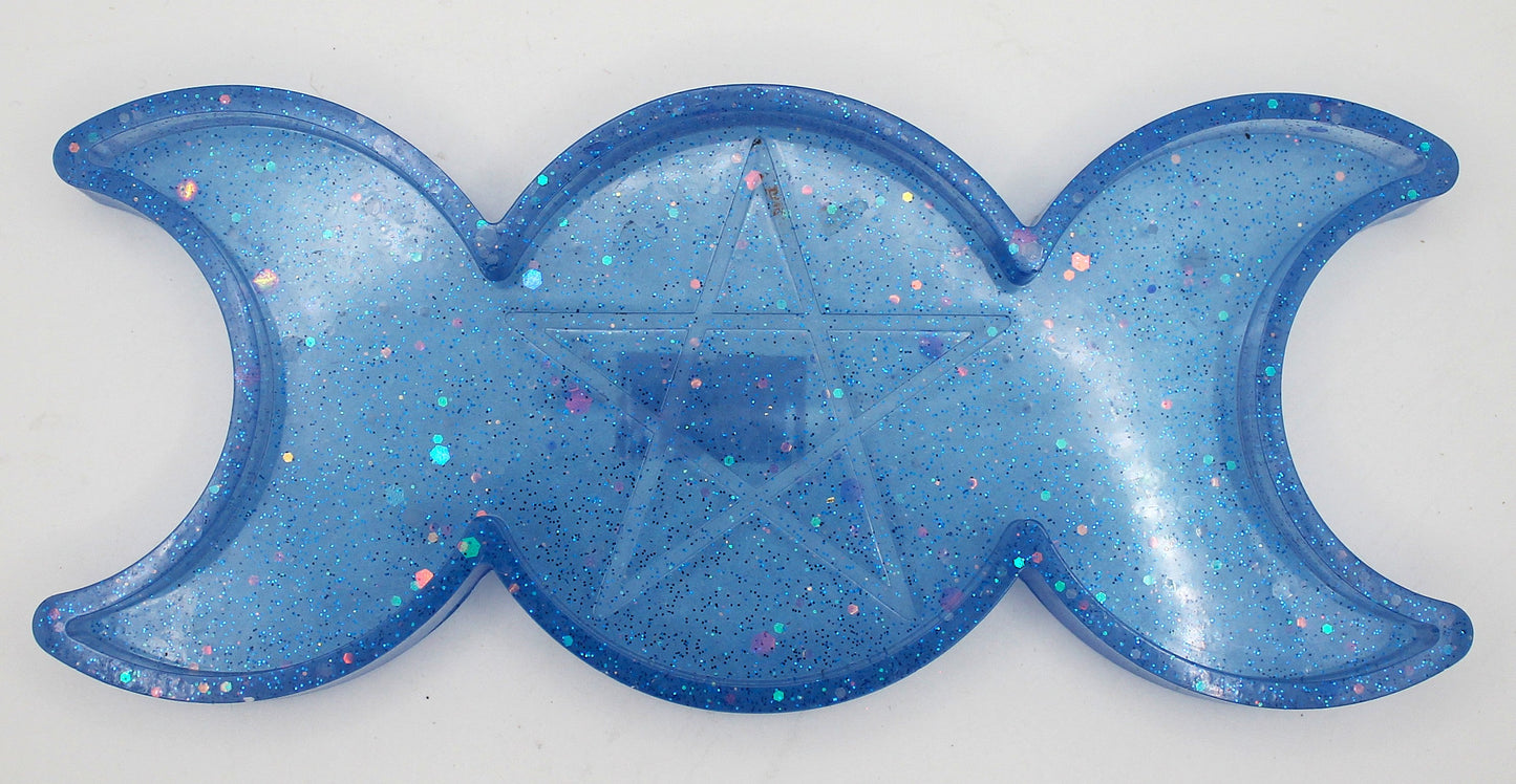 Resin Triple Moon Pentacle Star Trinket Tray