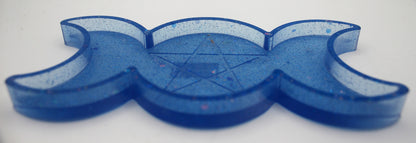 Resin Triple Moon Pentacle Star Trinket Tray