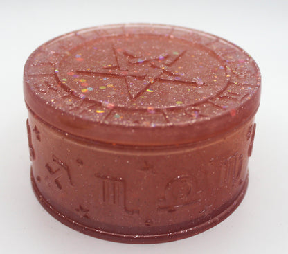 Zodiac Trinket Box with Sun and Star Lids
