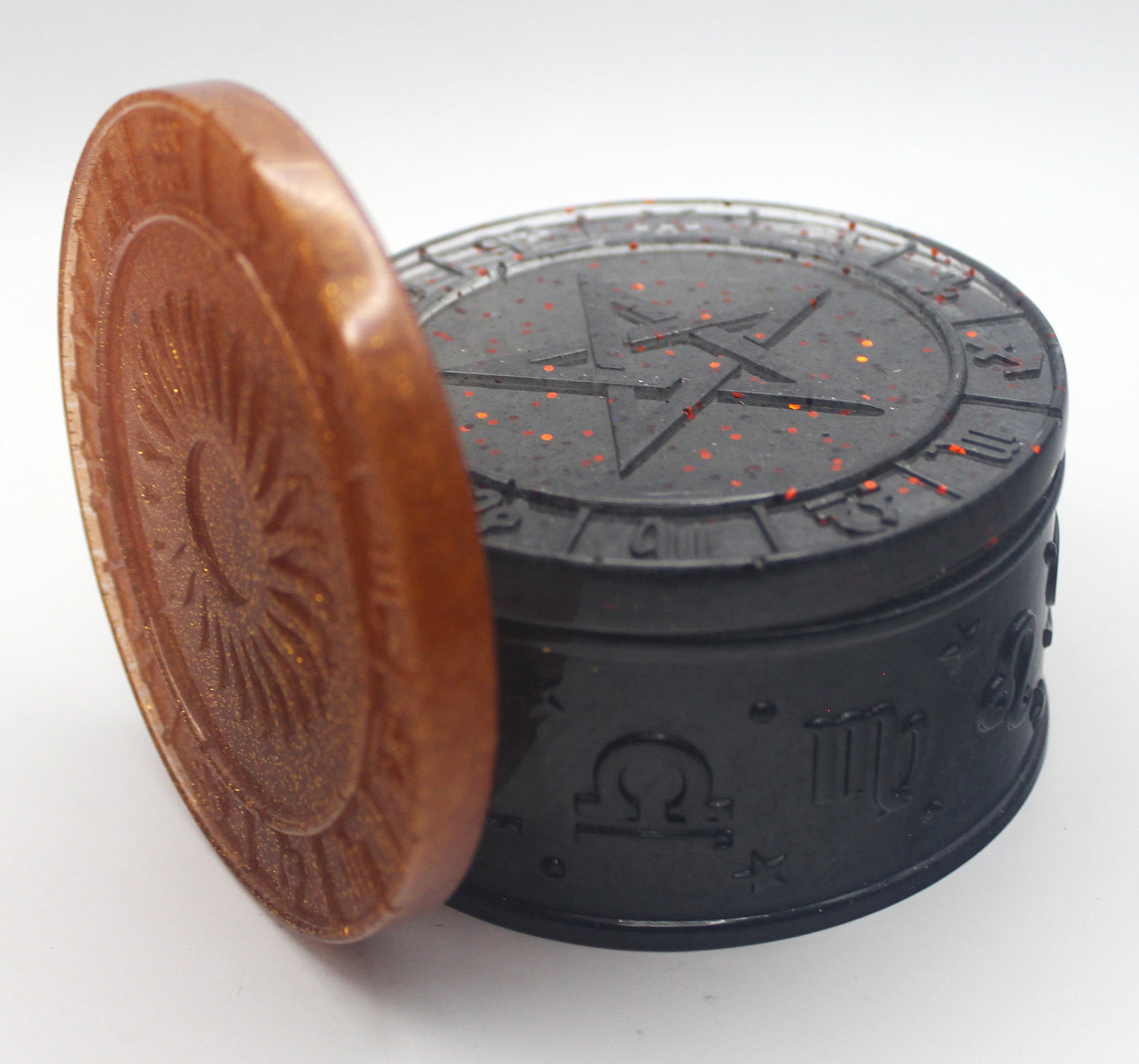 Zodiac Trinket Box with Sun and Star Lids