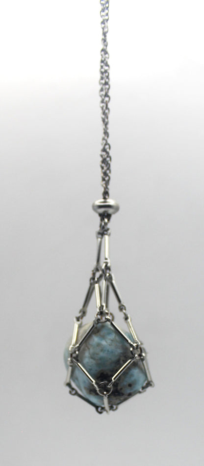 Metal Crystal Cage Necklace