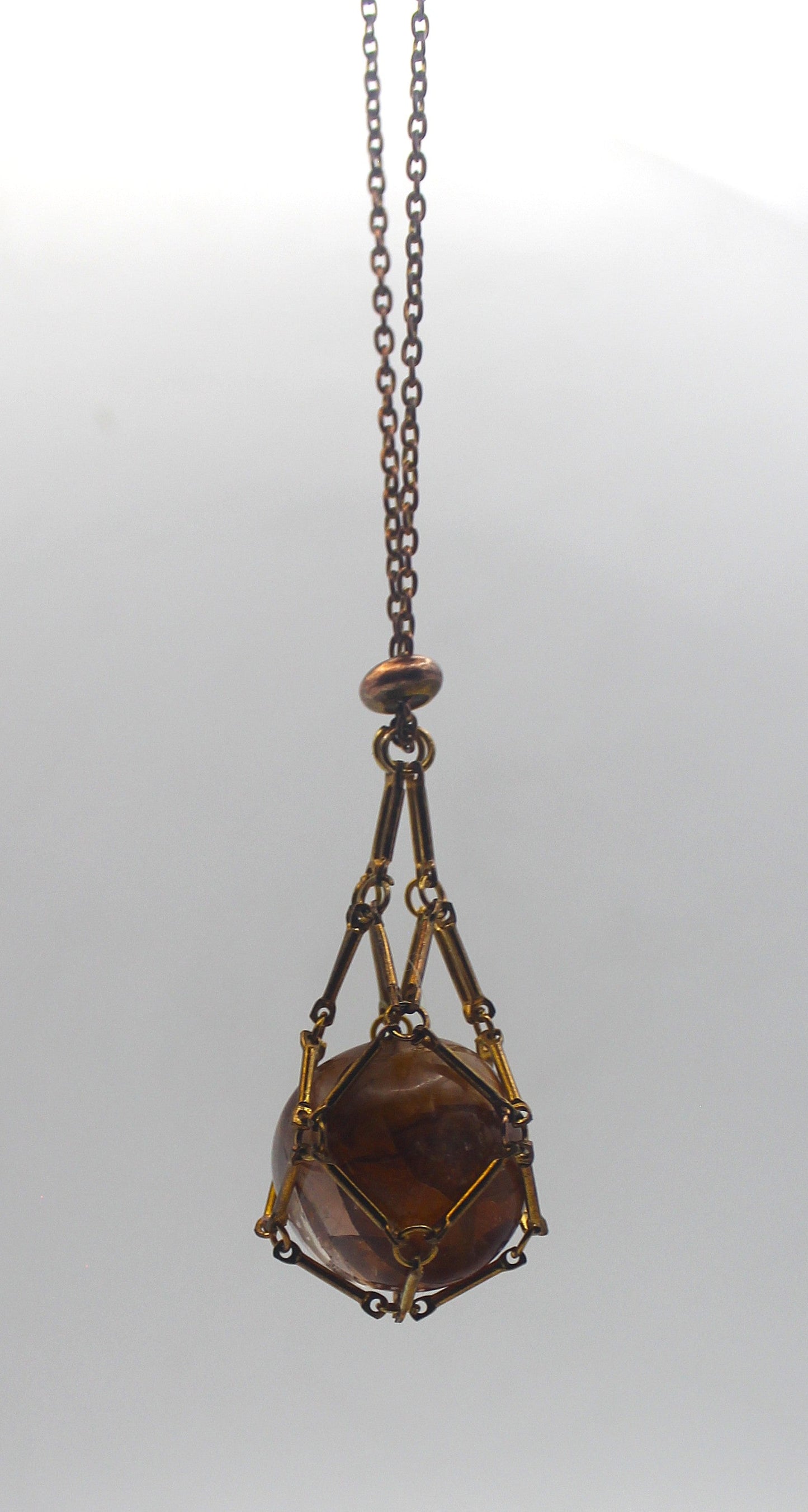 Metal Crystal Cage Necklace