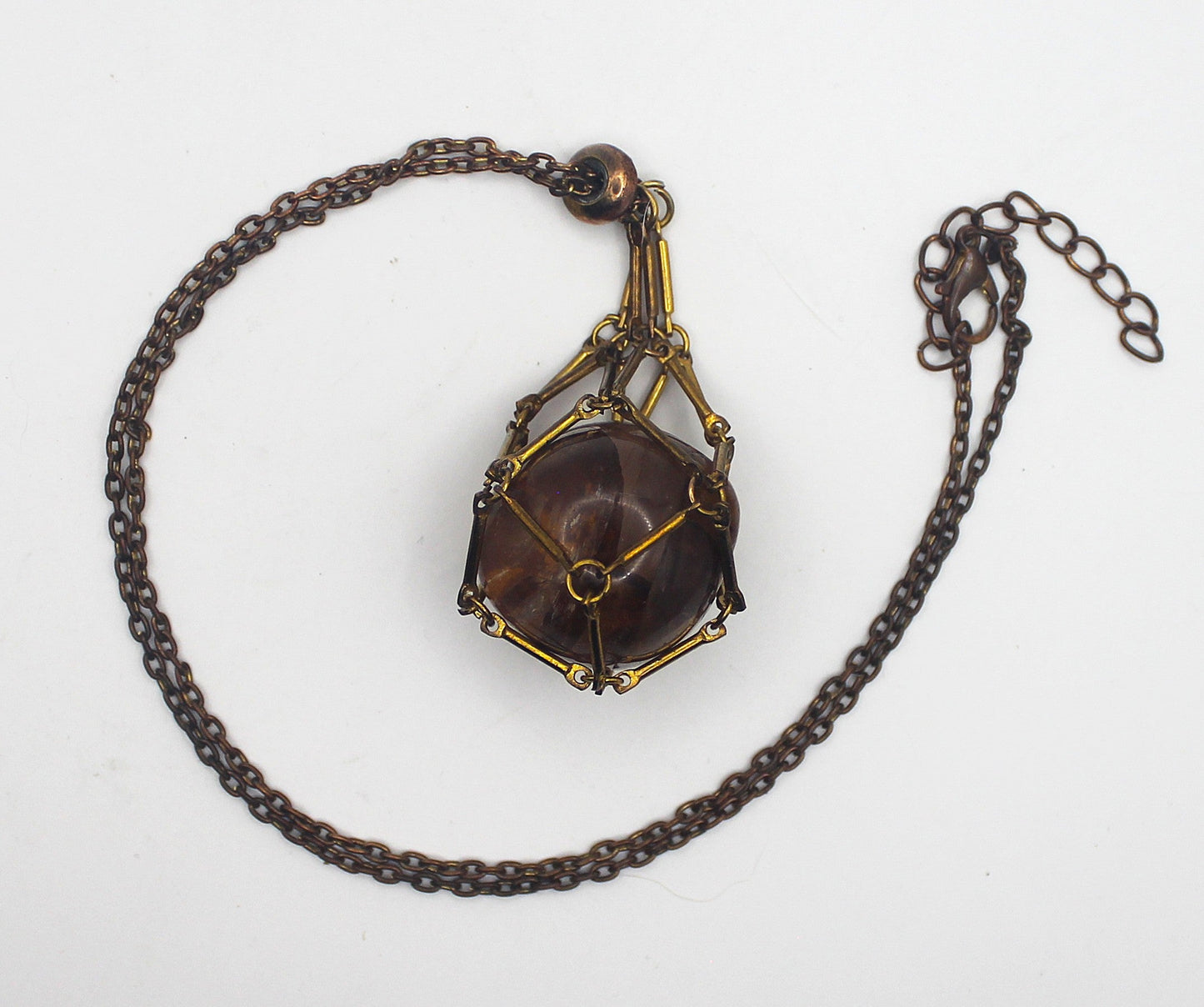 Metal Crystal Cage Necklace