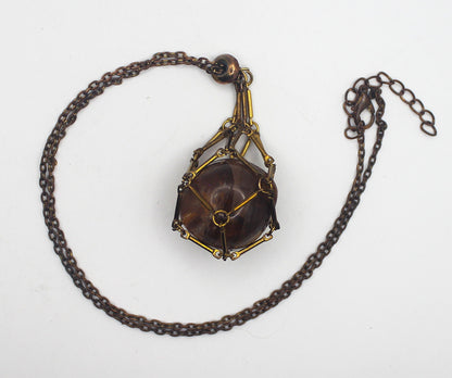 Metal Crystal Cage Necklace