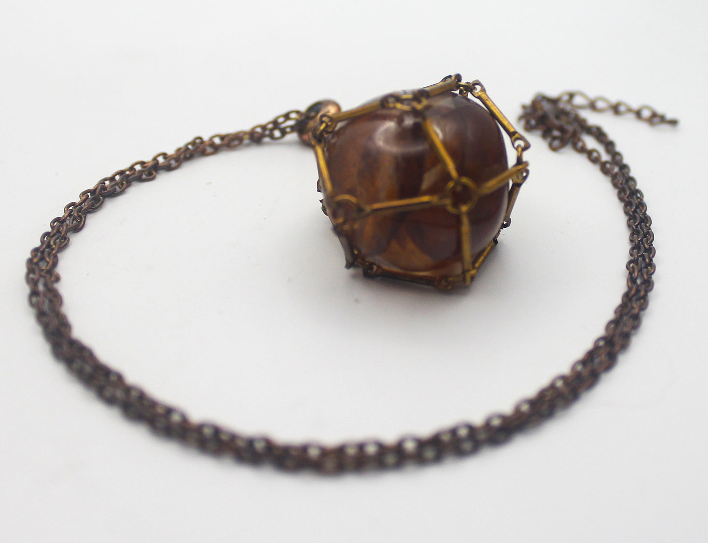 Metal Crystal Cage Necklace