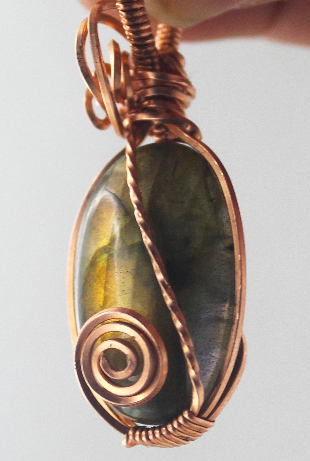 Raw Copper Labradorite Pendant Necklace