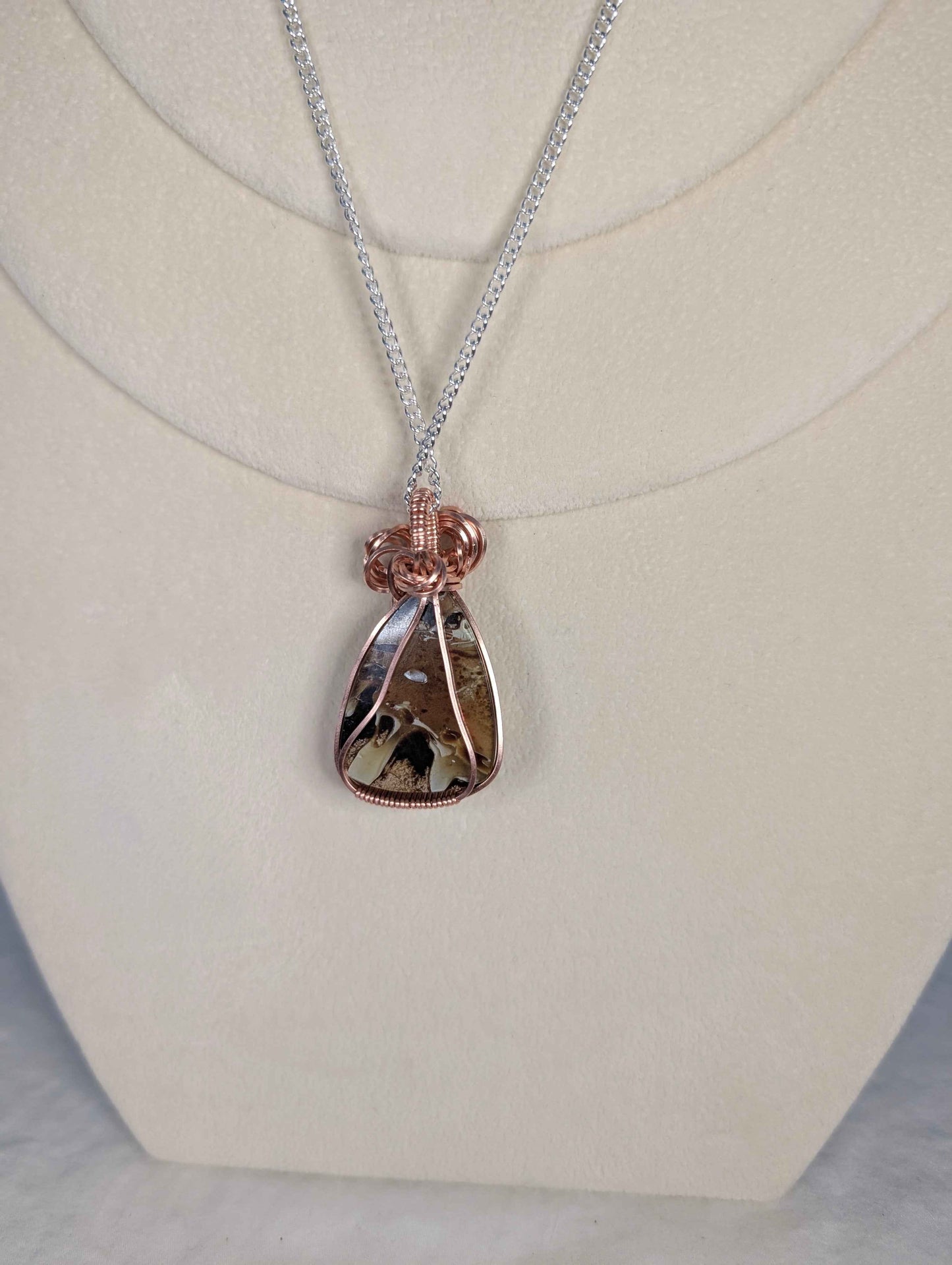 Raw Copper Amber Pendant Necklace